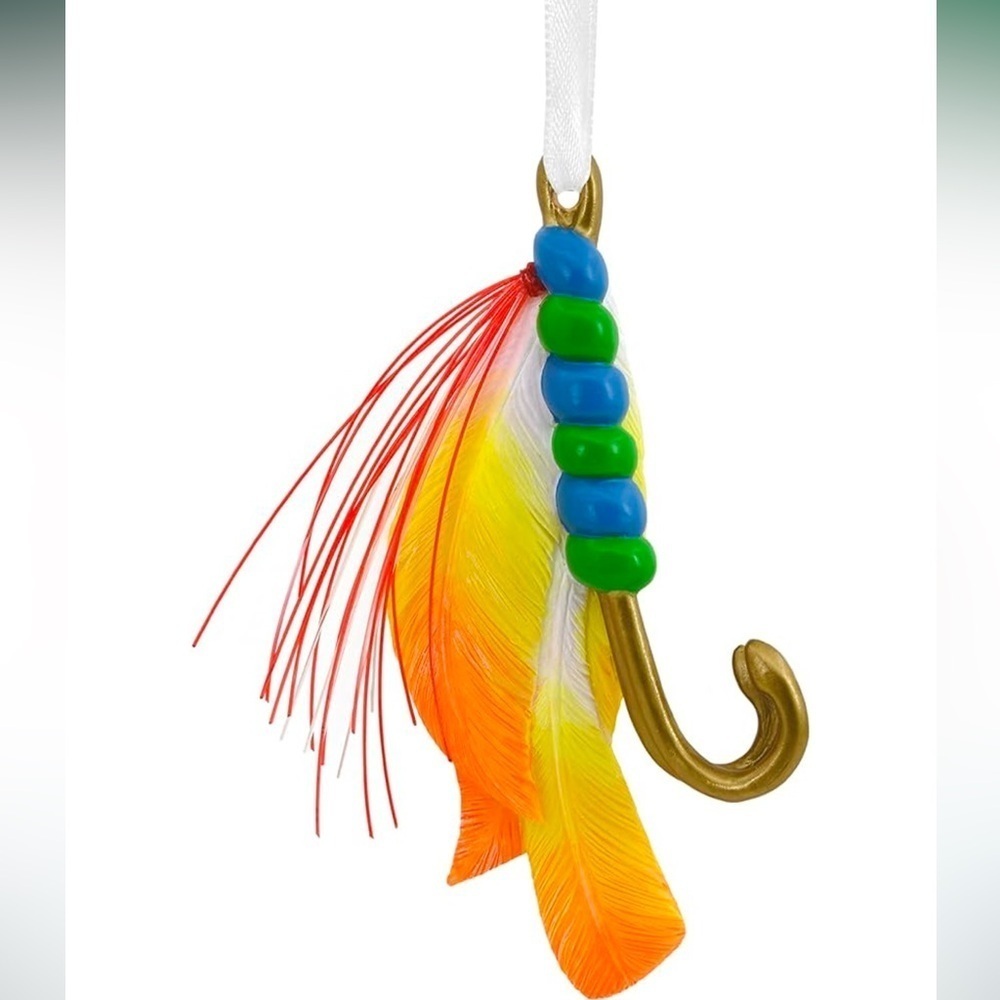 NWT Hallmark Fishing Lure Christmas Ornament Keepsake Resin Fishing Decor